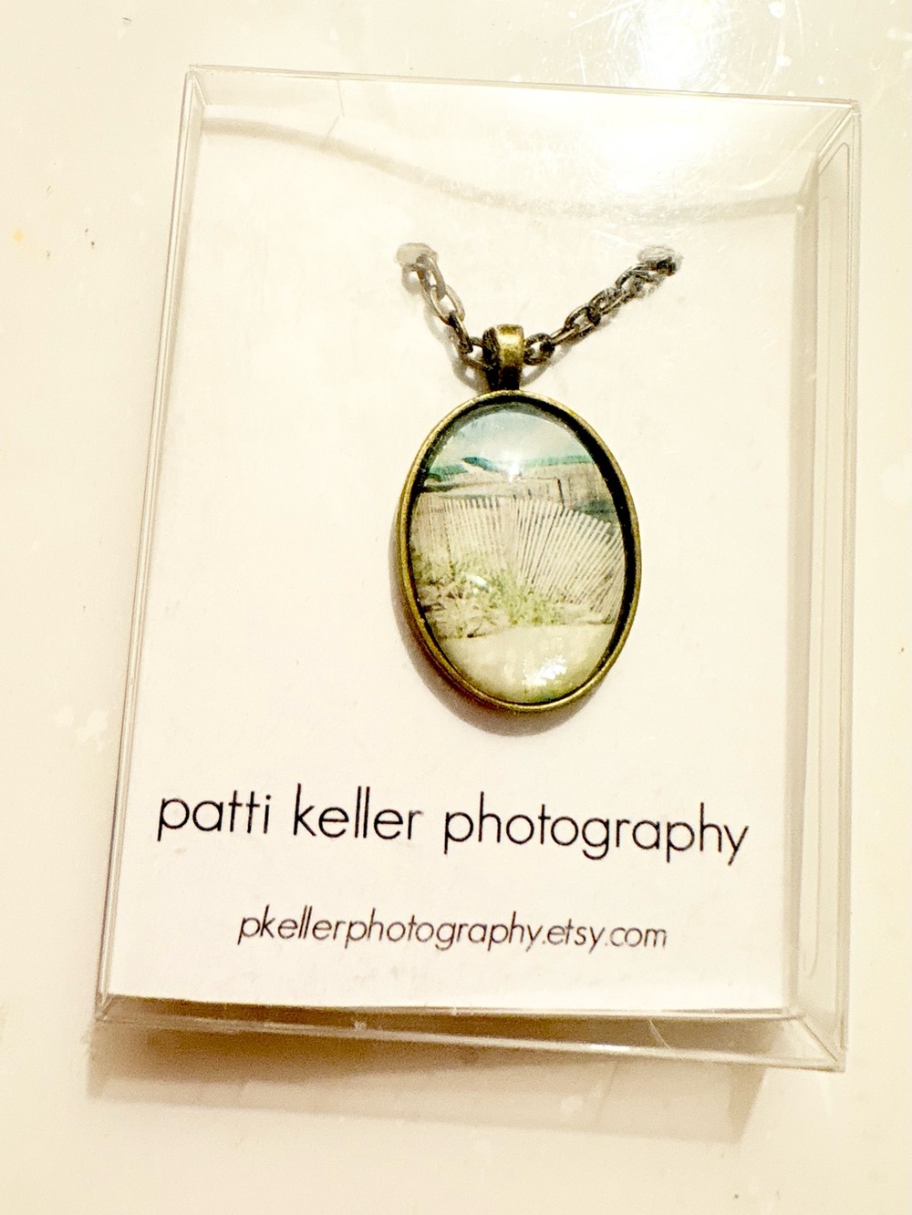 Patti Keller Photography Oval Beach Charm Pendant
Necklace Silver Signed